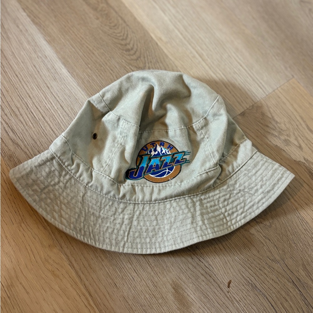 Utah Jazz Embroidered Bucket Hat Tan NBA Basketball
